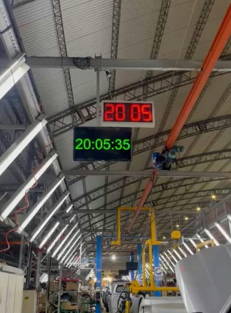 Sistema de relojes para línea de producción. (Industria automotriz)